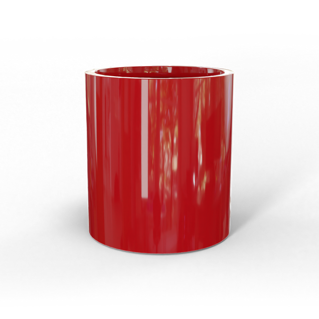 Rio grande cylinder fiberglass planter in Gloss Red, studio render