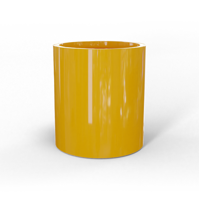 Rio grande cylinder fiberglass planter in Gloss Saffron, studio render