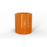 Rio Grande cylinder fiberglass planter in Gloss Tangerine