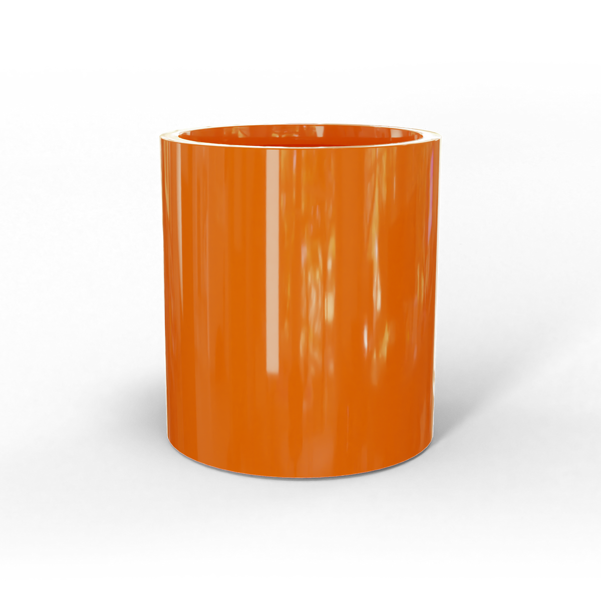 Rio grande cylinder fiberglass planter in Gloss Tangerine, studio render