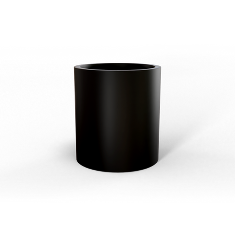 Rio Grande cylinder fiberglass planter in Matte Black