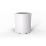 Rio Grande cylinder fiberglass planter in Matte Bright White