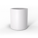 Rio grande cylinder fiberglass planter in Matte Bright White, studio render