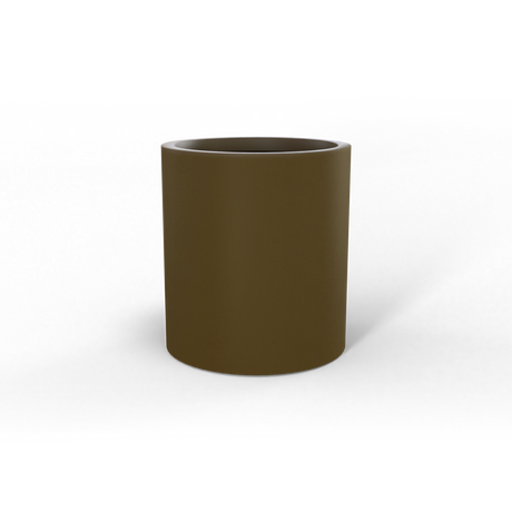 Rio Grande cylinder fiberglass planter in Matte Bronze