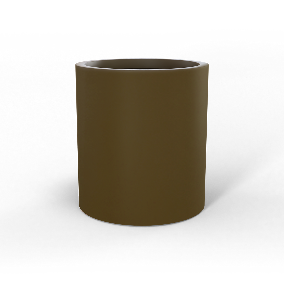 Rio grande cylinder fiberglass planter in Matte Bronze, studio render