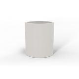 Rio Grande cylinder fiberglass planter in Matte Cement Grey