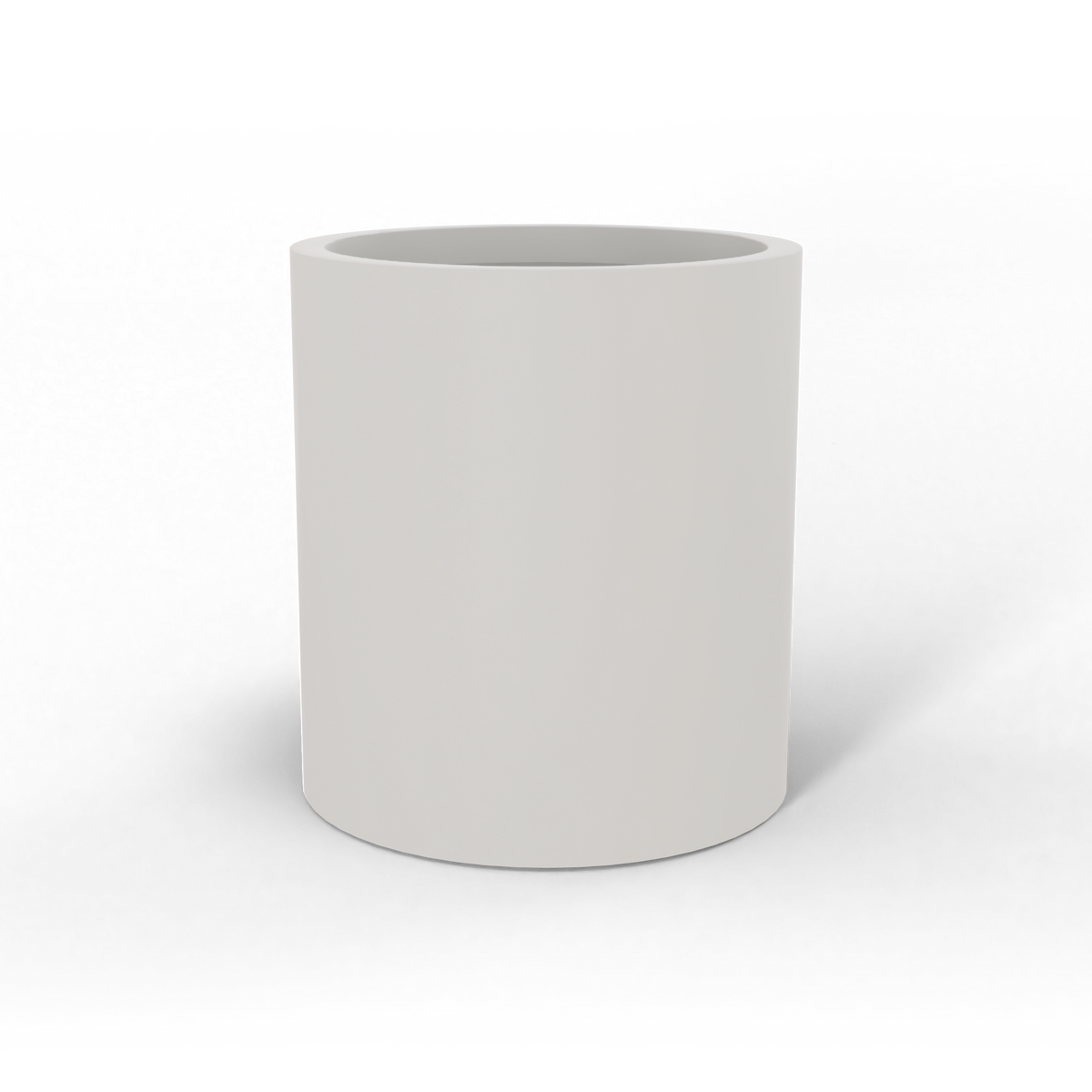 Rio grande cylinder fiberglass planter in Matte Cement Grey, studio render
