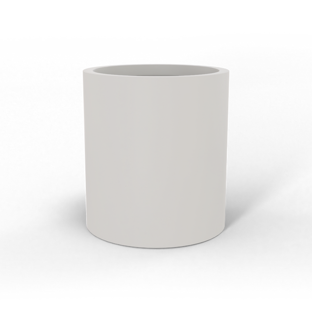 Rio grande cylinder fiberglass planter in Matte Cement Grey, studio render