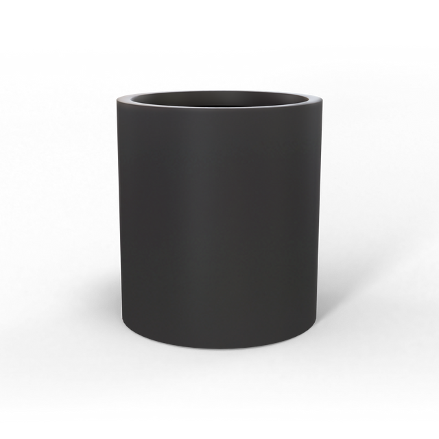 Rio grande cylinder fiberglass planter in Matte Charcoal, studio render