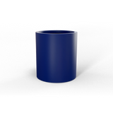 Rio Grande cylinder fiberglass planter in Matte Cobalt Blue
