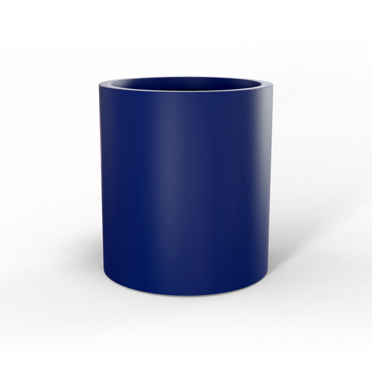 Rio grande cylinder fiberglass planter in Matte Cobalt Blue, studio render