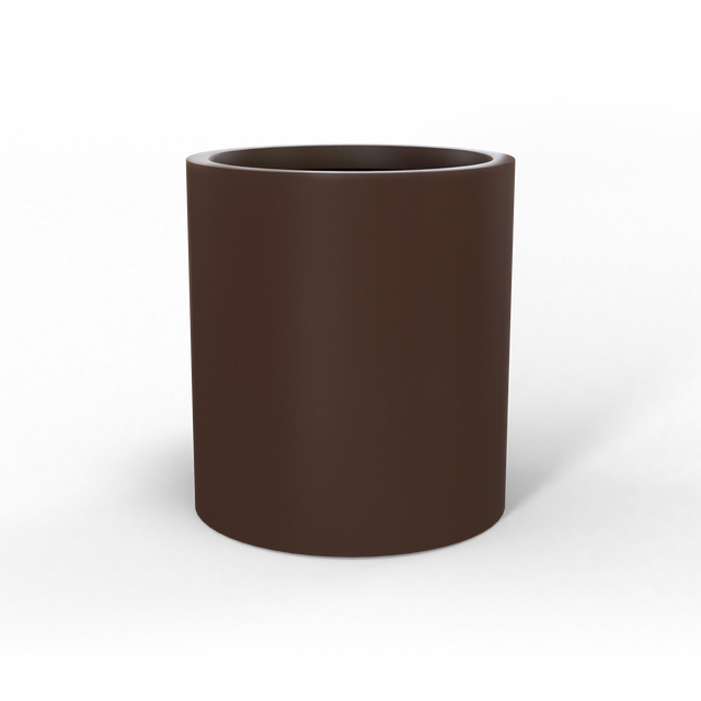 Rio grande cylinder fiberglass planter in Matte Dark Brown, studio render