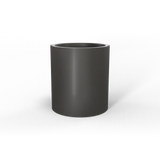 Rio Grande cylinder fiberglass planter in Matte Gunmetal