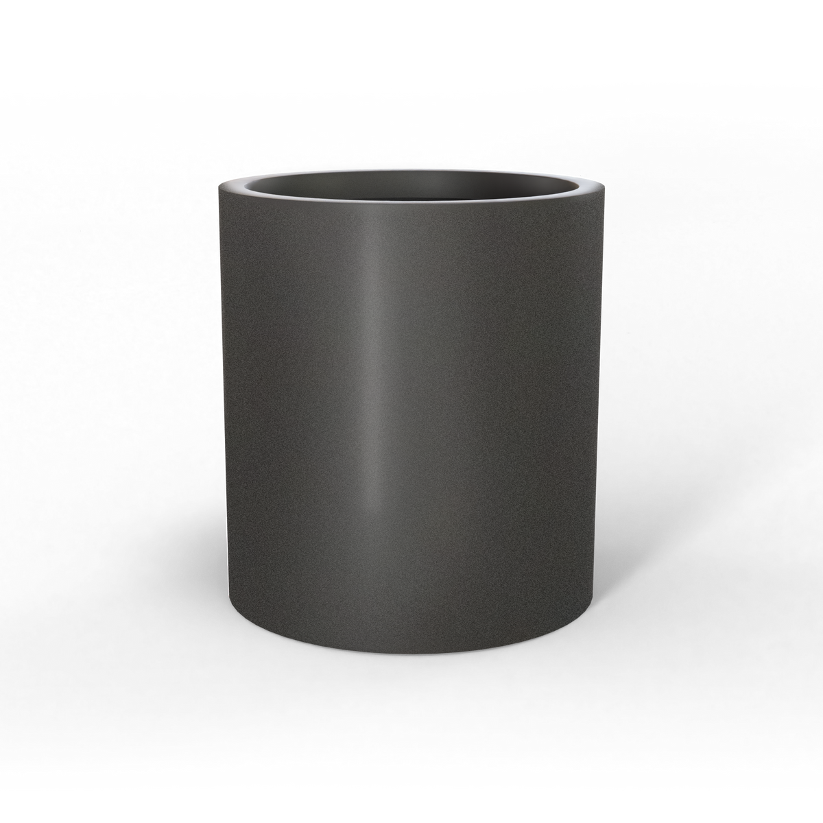 Rio grande cylinder fiberglass planter in Matte Gunmetal, studio render