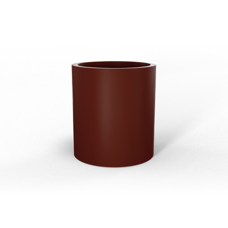 Rio Grande cylinder fiberglass planter in Matte Terra Cotta
