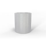 Rio Grande cylinder fiberglass planter in Metallic Silver
