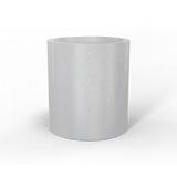 Rio grande cylinder fiberglass planter in Metallic Silver, studio render