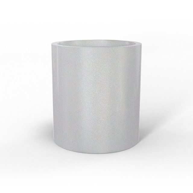 Rio grande cylinder fiberglass planter in Metallic Silver, studio render