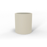 Rio Grande cylinder fiberglass planter in Satin Beige