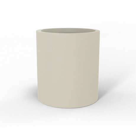 Rio grande cylinder fiberglass planter in Satin Beige, studio render
