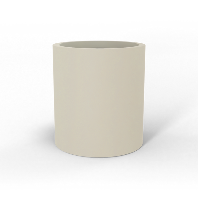 Rio grande cylinder fiberglass planter in Satin Beige, studio render