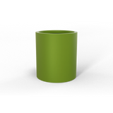 Rio Grande cylinder fiberglass planter in Satin Green