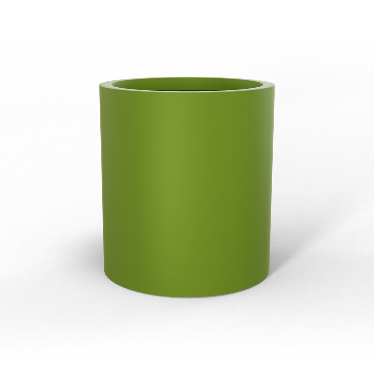 Rio grande cylinder fiberglass planter in Satin Green, studio render