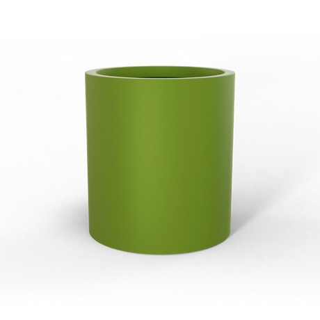 Rio grande cylinder fiberglass planter in Satin Green, studio render