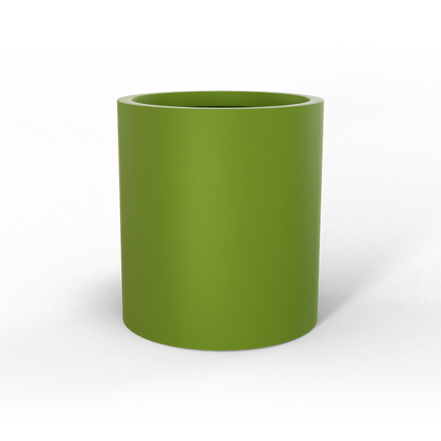 Rio grande cylinder fiberglass planter in Satin Green, studio render