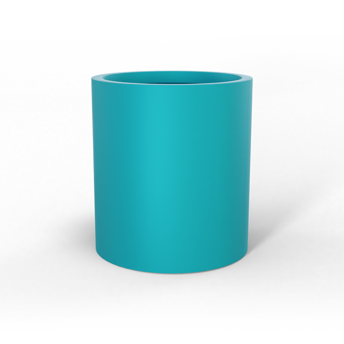Rio grande cylinder fiberglass planter in Satin Seafoam Green, studio render