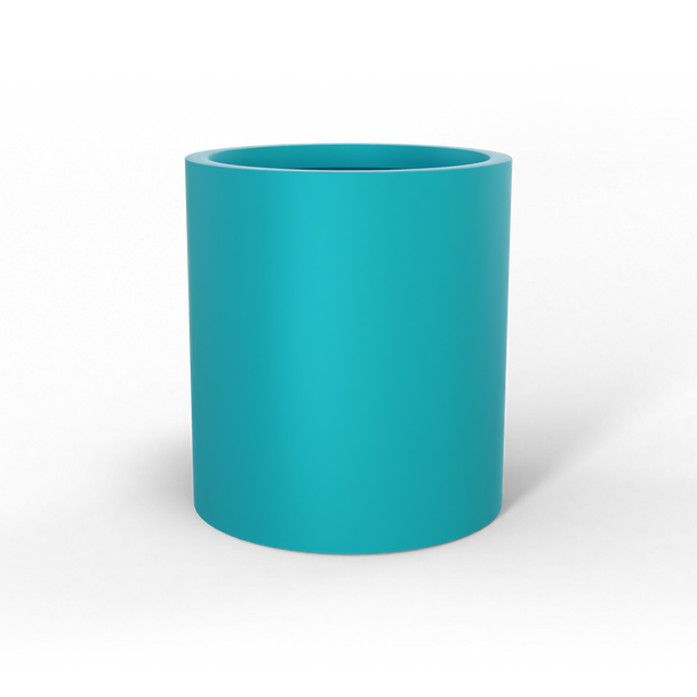Rio grande cylinder fiberglass planter in Satin Seafoam Green, studio render