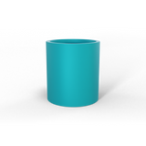 Rio Grande cylinder fiberglass planter in Satin Seafoam Green