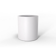 Rio Grande cylinder fiberglass planter, Matte Bright White finish