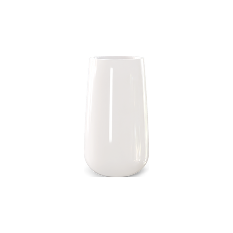 Saigon tall round tapered fiberglass planter in Gloss Bright White
