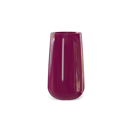 Saigon tall round tapered fiberglass planter in Gloss Eggplant