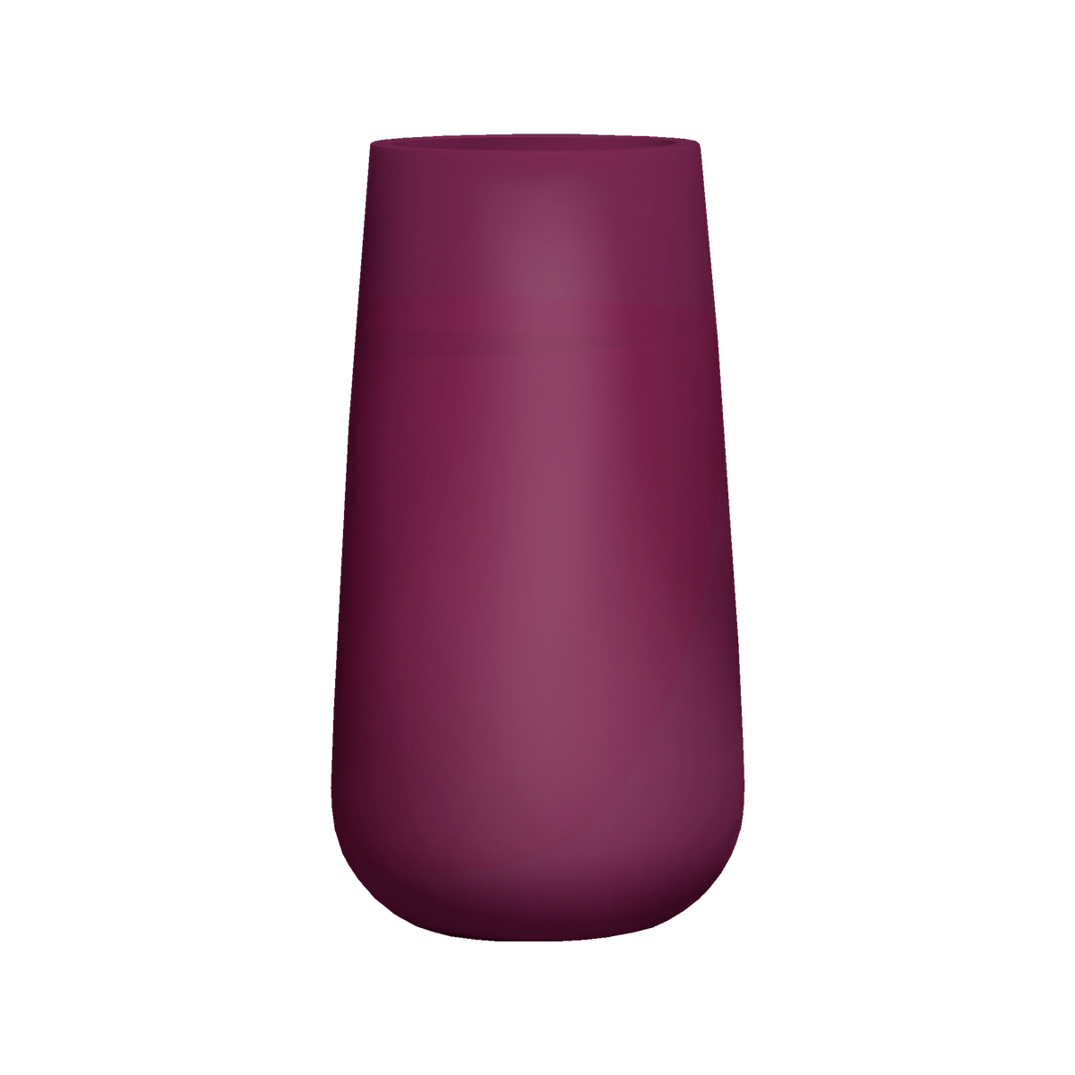 Saigon tapered round fiberglass planter in Gloss Eggplant, studio render