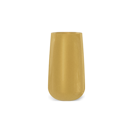 Saigon tall round tapered fiberglass planter in Gloss Metallic Gold