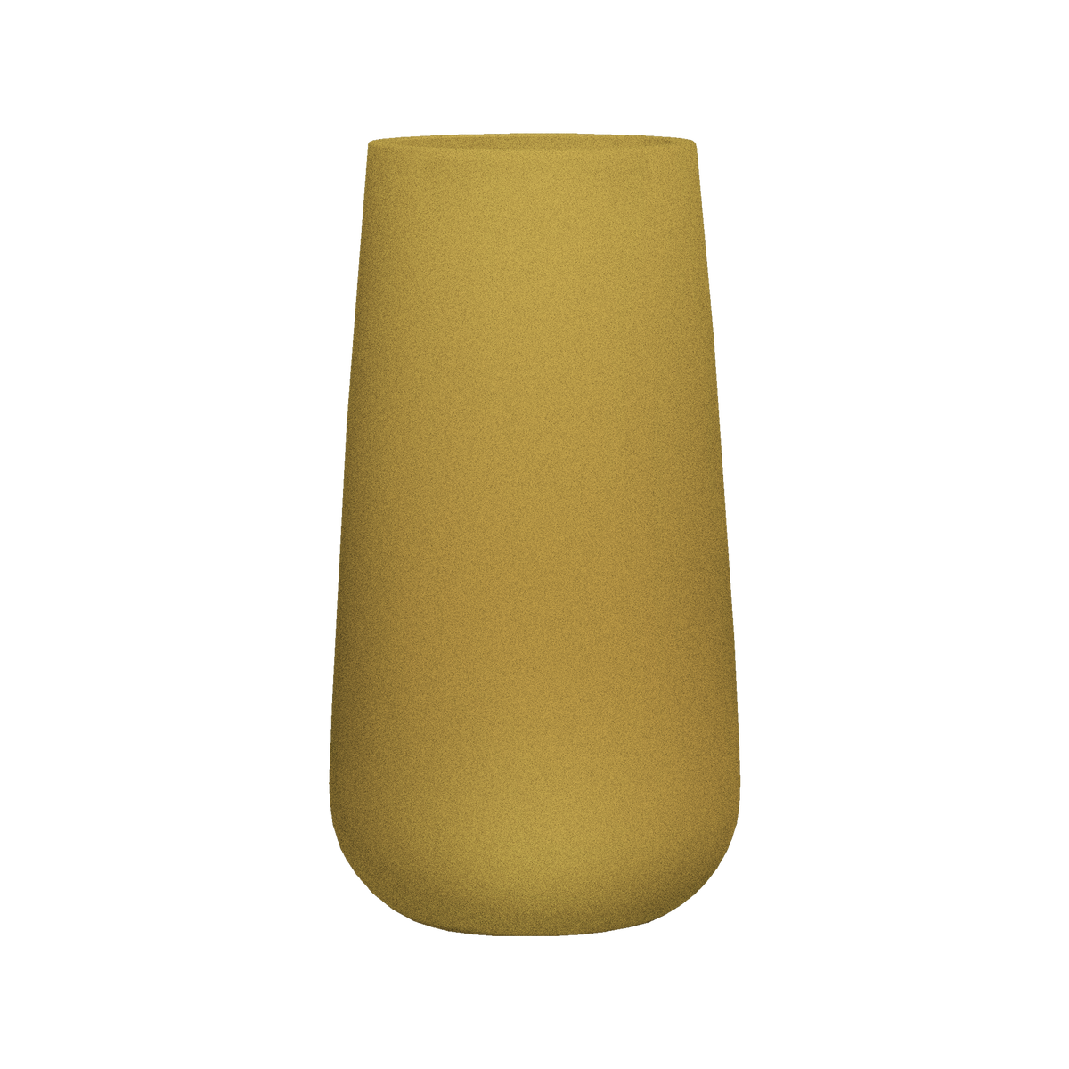 Saigon tapered round fiberglass planter in Gloss Metallic Gold, studio render