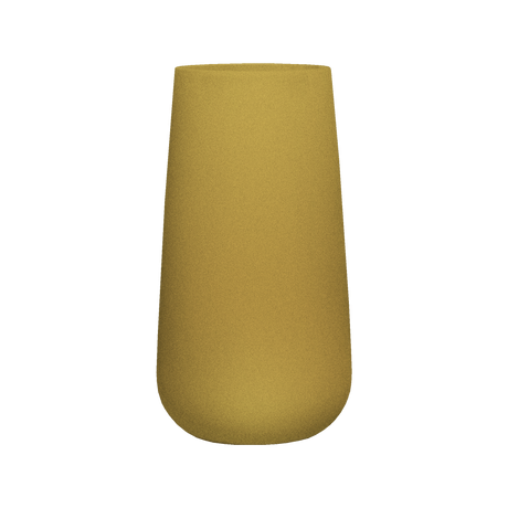 Saigon tapered round fiberglass planter in Gloss Metallic Gold, studio render