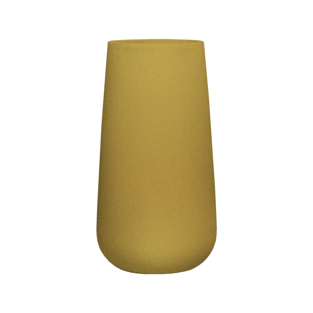 Saigon tapered round fiberglass planter in Gloss Metallic Gold, studio render