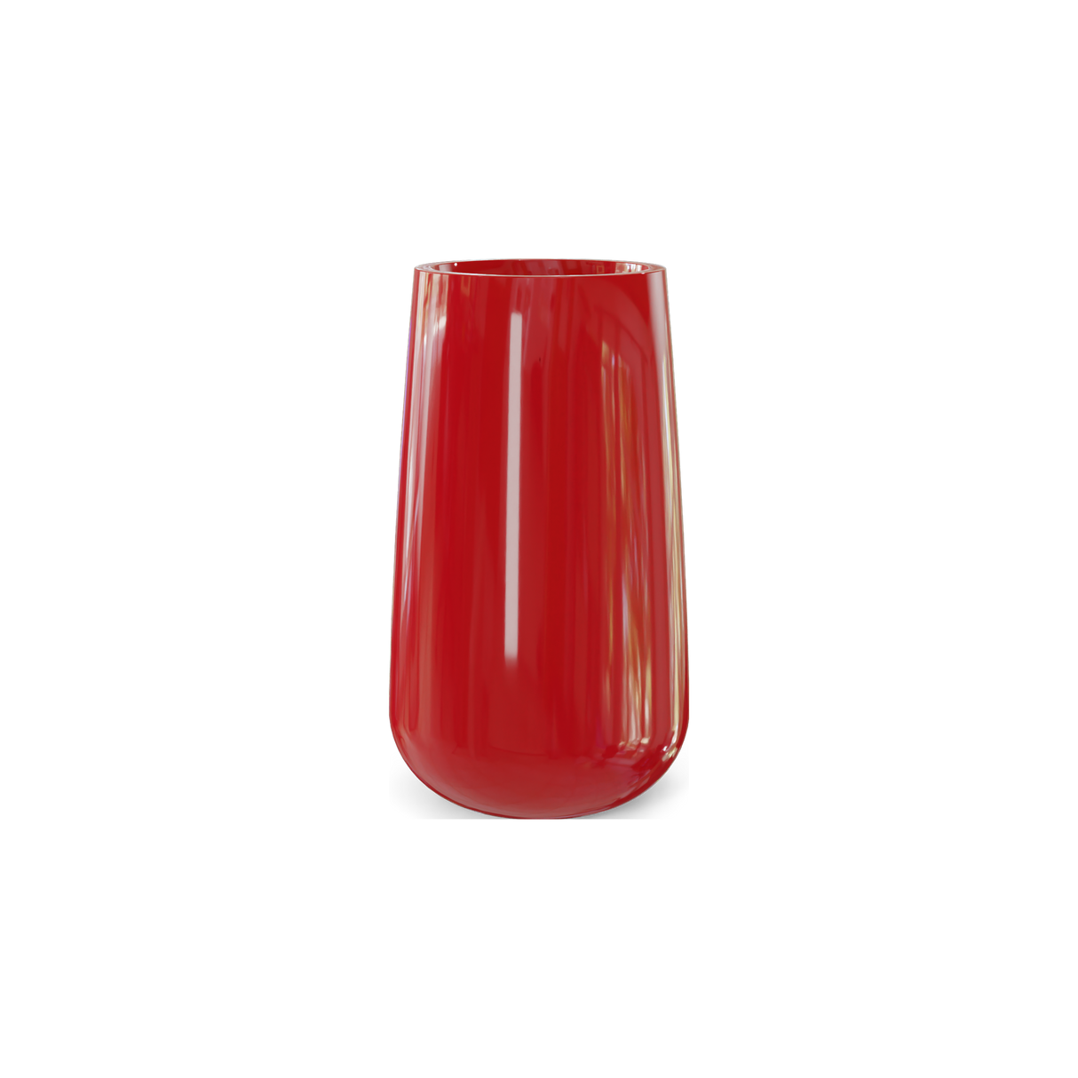 Saigon tall round tapered fiberglass planter in Gloss Red