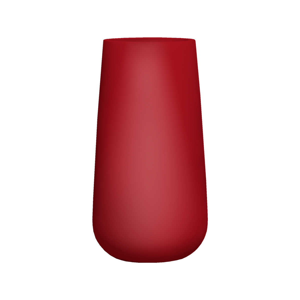 Saigon tapered round fiberglass planter in Gloss Red, studio render