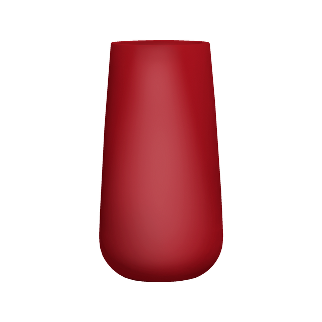 Saigon tapered round fiberglass planter in Gloss Red, studio render