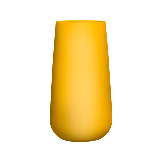 Saigon tapered round fiberglass planter in Gloss Saffron, studio render