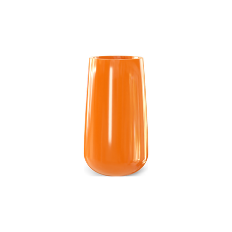 Saigon tall round tapered fiberglass planter in Gloss Tangerine
