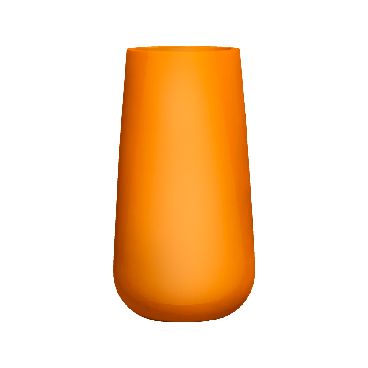 Saigon tapered round fiberglass planter in Gloss Tangerine, studio render