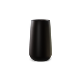Saigon tall round tapered fiberglass planter in Matte Black