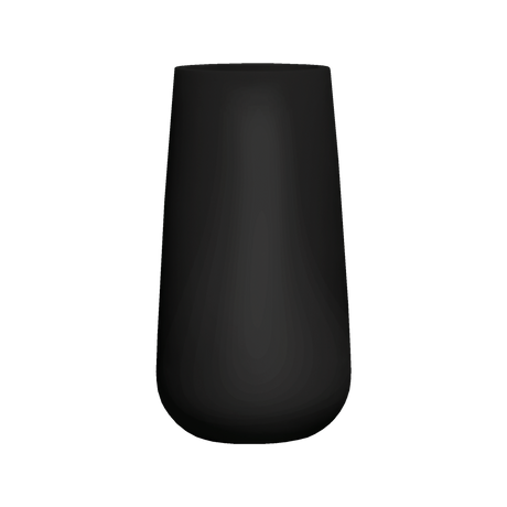 Saigon tapered round fiberglass planter in Matte Black, studio render