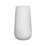 Saigon tapered round fiberglass planter in Matte Bright White, studio render