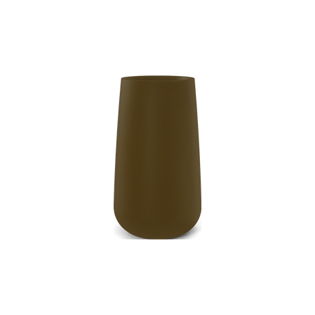 Saigon tall round tapered fiberglass planter in Matte Bronze
